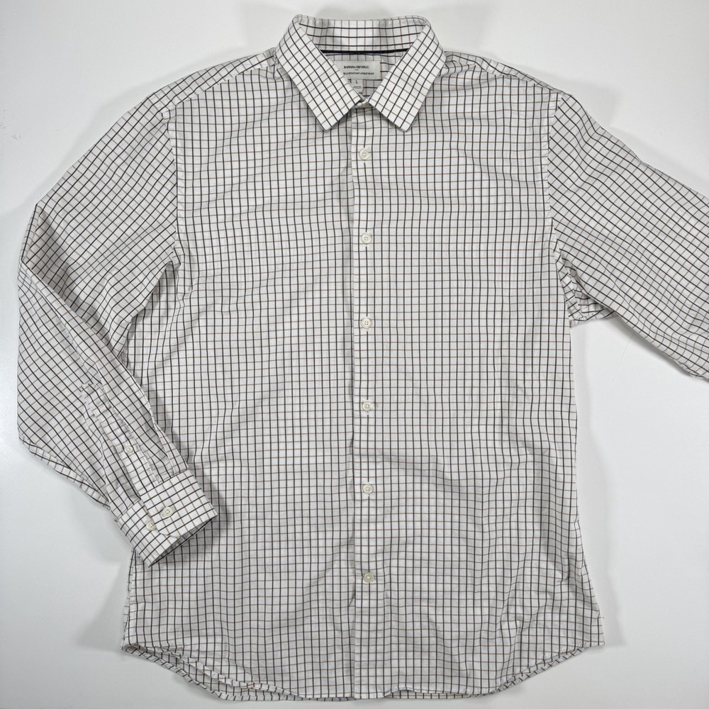 BANANA REPUBLIC Wrinkle Resistant Athletic Fit L/S Button Up Shirt Mens‎ Large